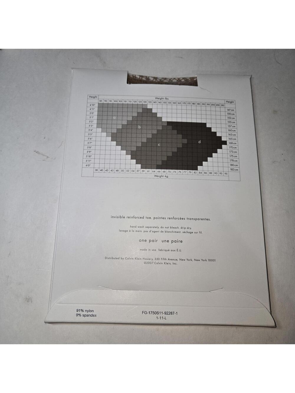 Nylons / Calvin Klein Nude Pantyhose / Double Line / Fishnet / Style S11 / Sz A - Picture 6 of 7